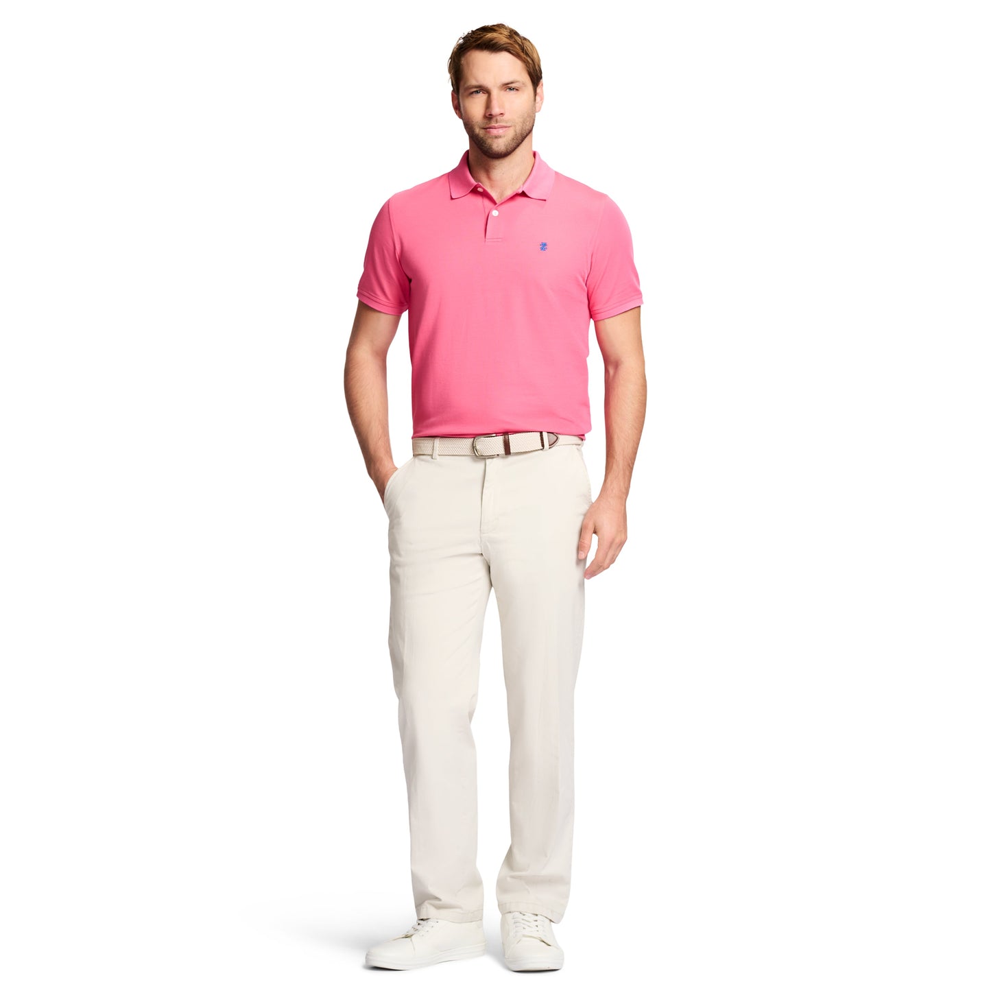 Izod Saltwater Stretch Flat-Front Straight Fit Chino Pant - Silver Birch