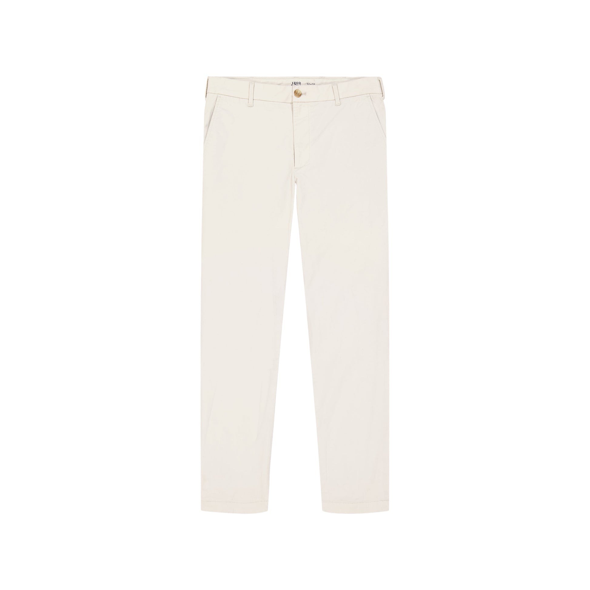 Izod Saltwater Stretch Flat-Front Straight Fit Chino Pant - Silver Birch