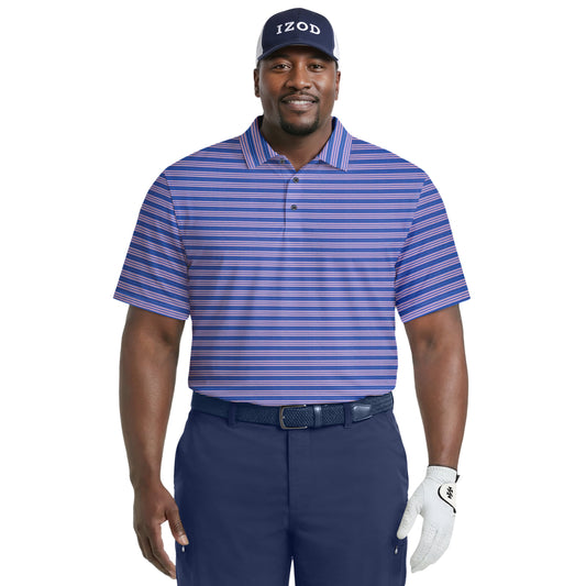 Izod BIG & TALL GOLF SWINGFLEX ELITE PRINTED POLO - BRIGHT COBALT