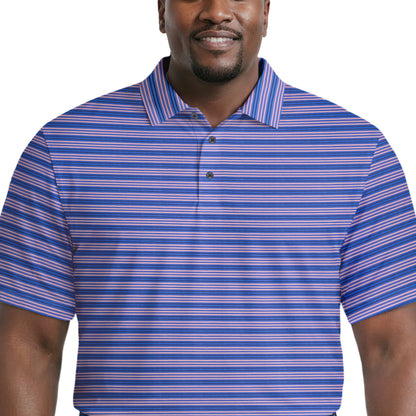 Izod BIG & TALL GOLF SWINGFLEX ELITE PRINTED POLO - BRIGHT COBALT