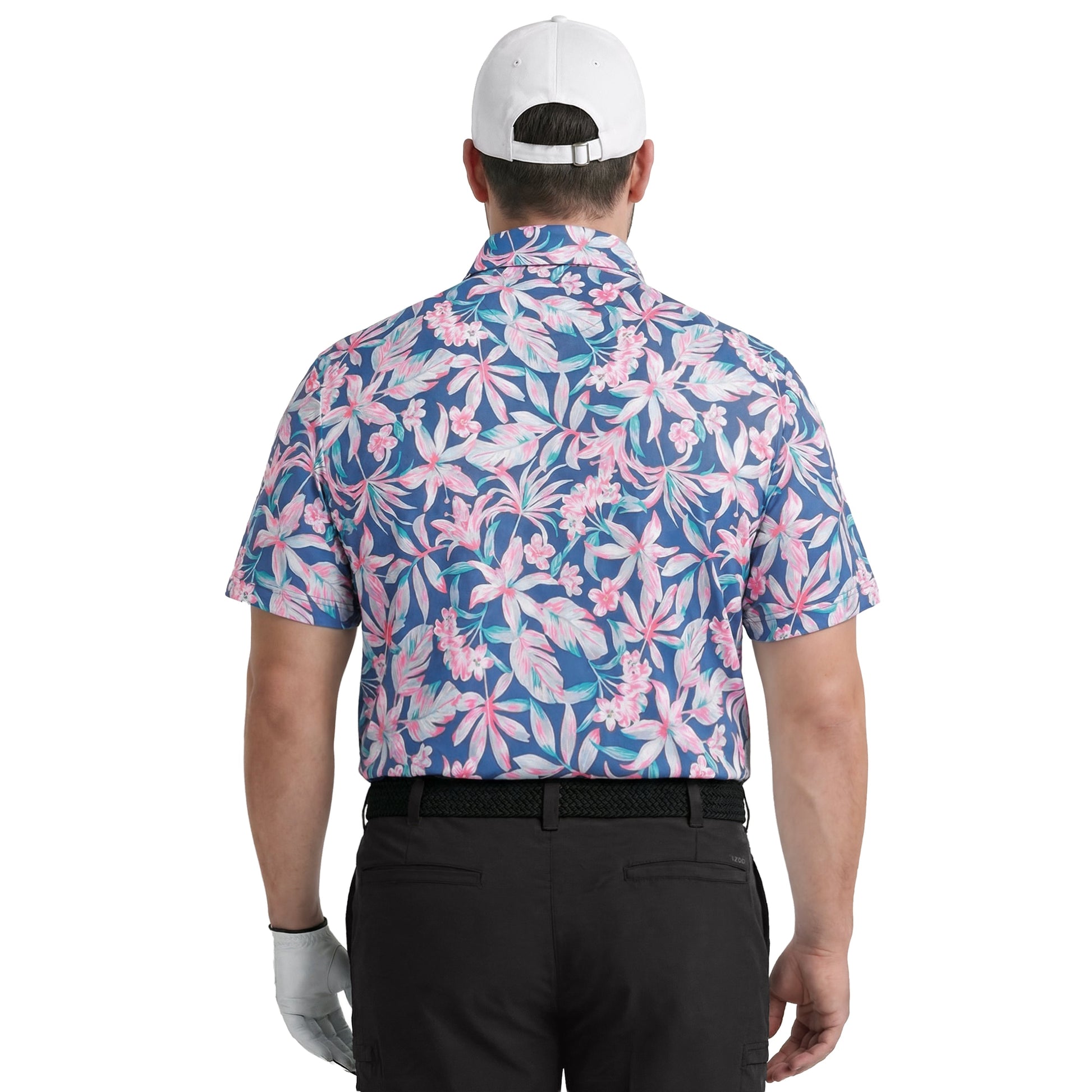 Izod BIG & TALL GOLF SWINGFLEX ELITE PRINTED POLO - BRIGHT COBALT
