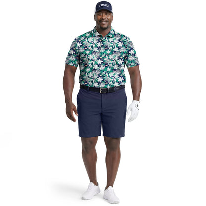 Izod BIG & TALL GOLF SWINGFLEX ELITE PRINTED POLO - FIR