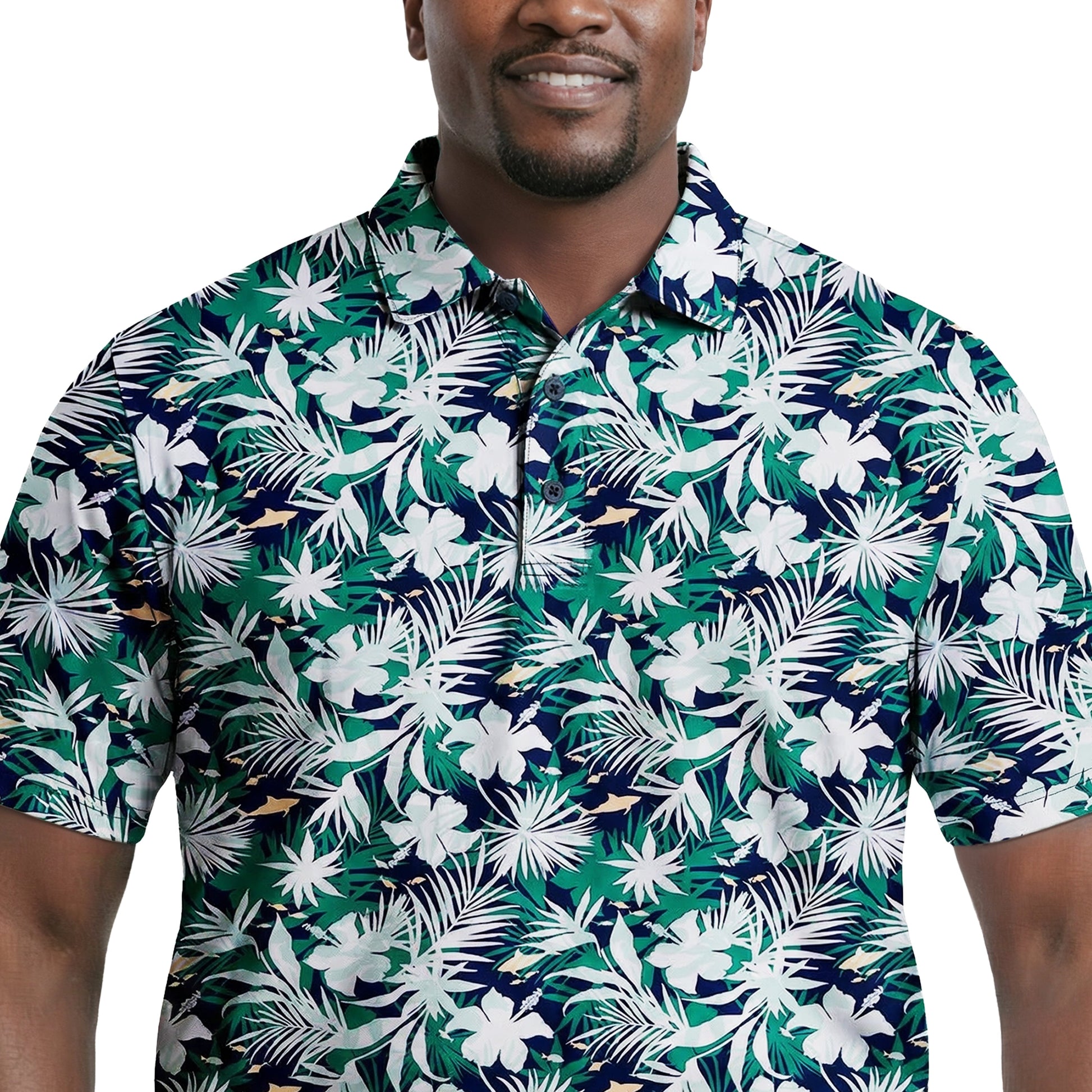 Izod BIG & TALL GOLF SWINGFLEX ELITE PRINTED POLO - FIR