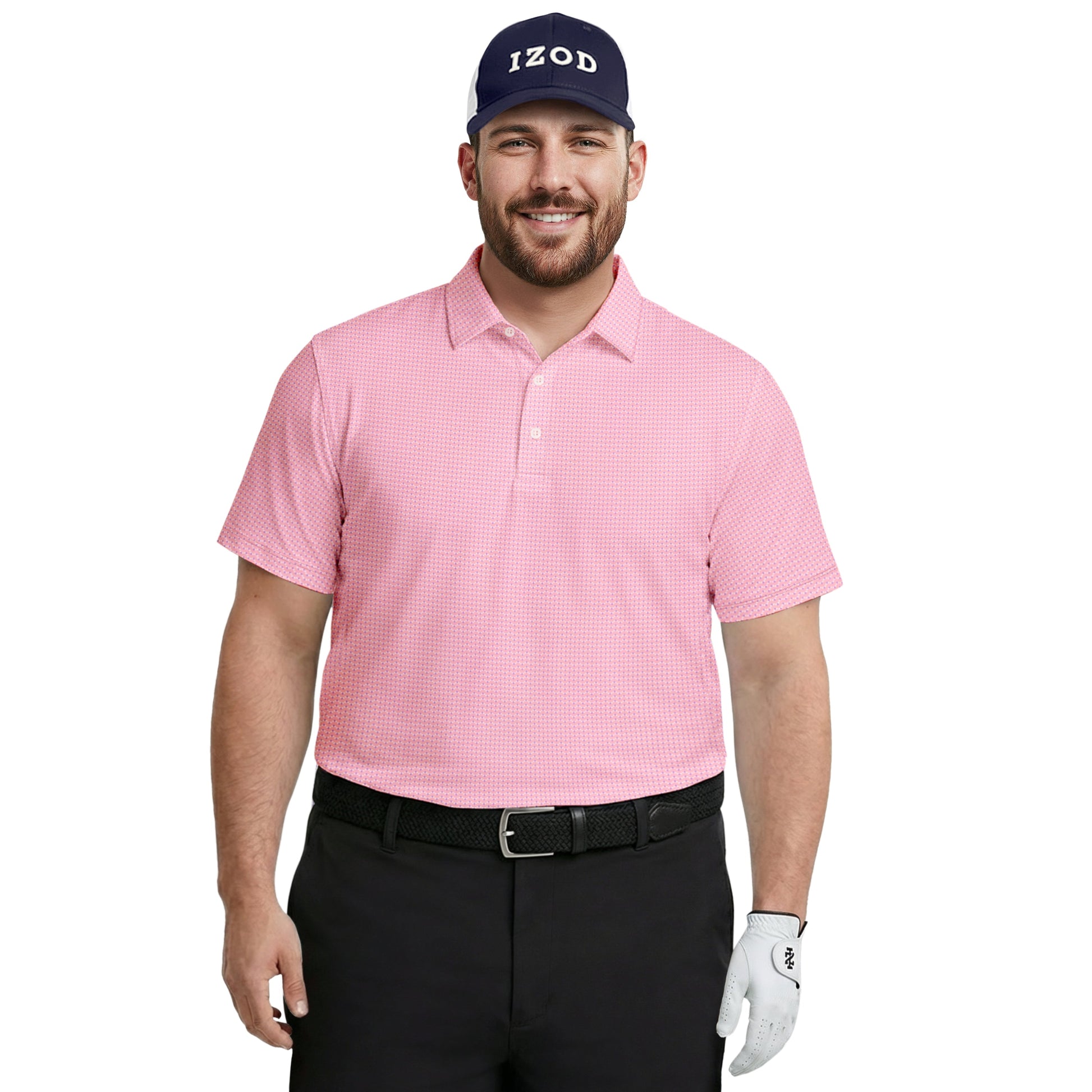 Izod BIG & TALL GOLF SWINGFLEX ELITE PRINTED POLO - PINK LEMONADE