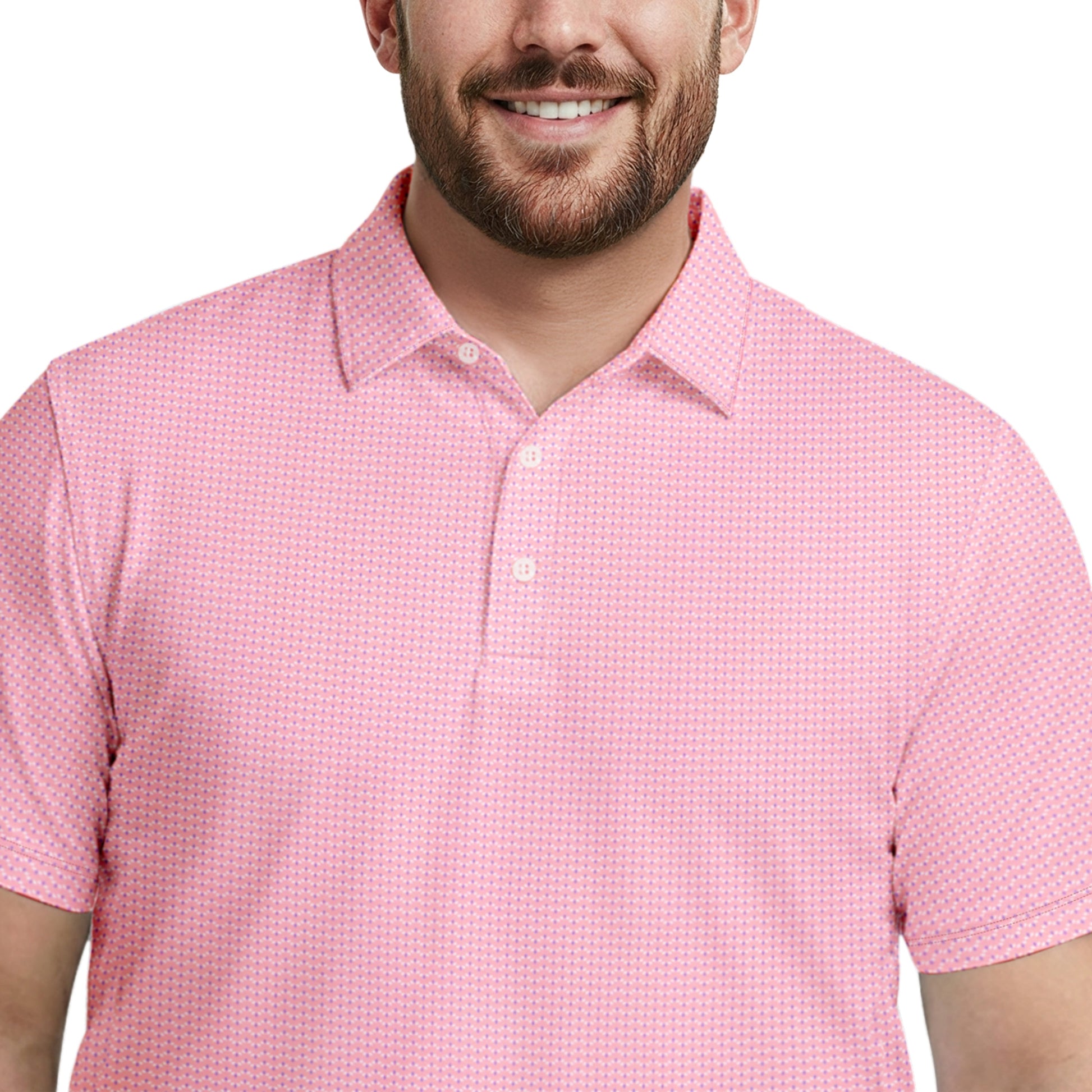 Izod BIG & TALL GOLF SWINGFLEX ELITE PRINTED POLO - PINK LEMONADE