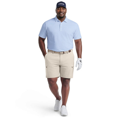 Izod BIG & TALL GOLF SWINGFLEX ELITE PRINTED POLO - PLACID BLUE