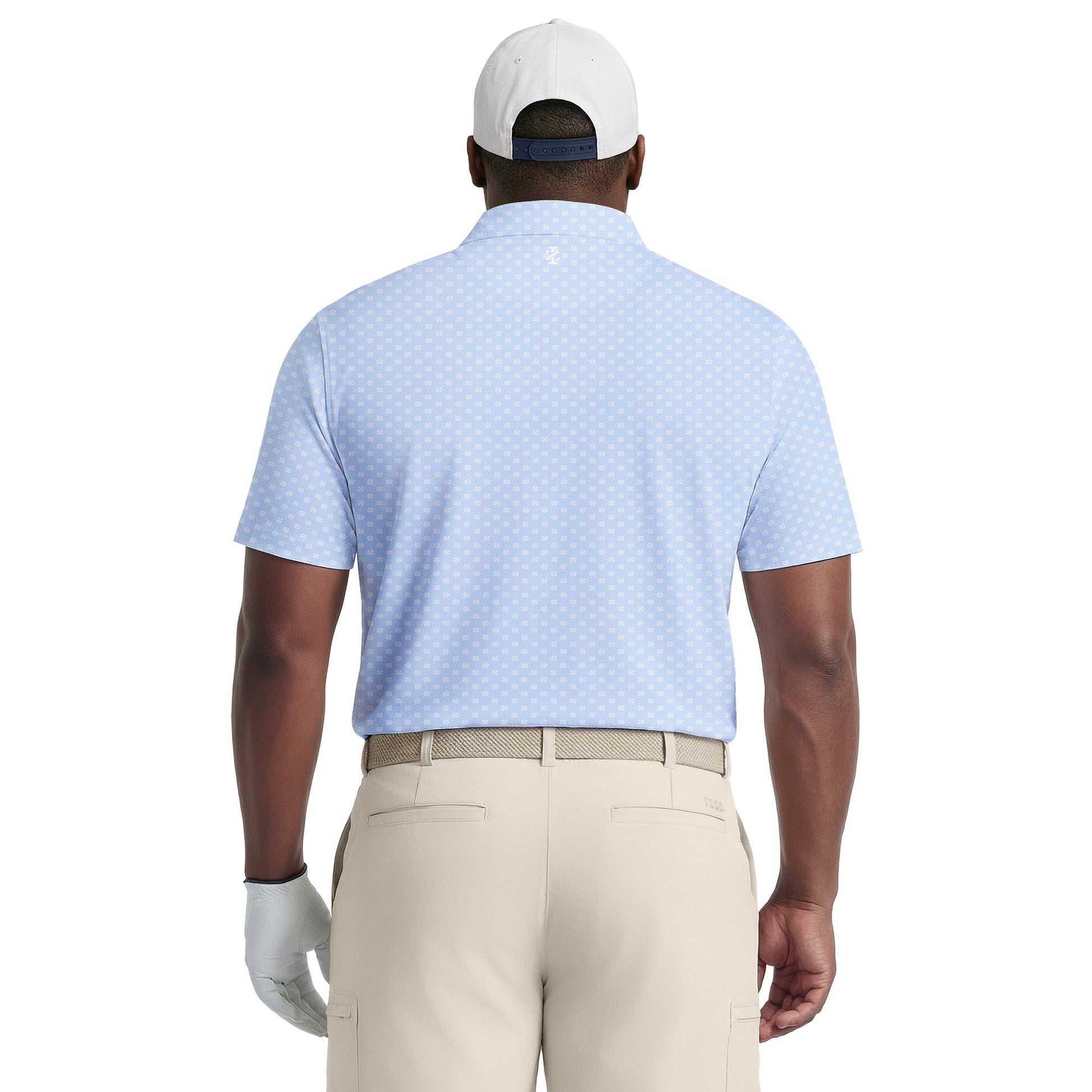 Izod BIG & TALL GOLF SWINGFLEX ELITE PRINTED POLO - PLACID BLUE
