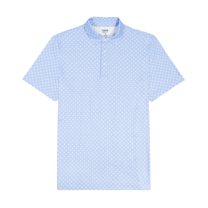 Izod BIG & TALL GOLF SWINGFLEX ELITE PRINTED POLO - PLACID BLUE
