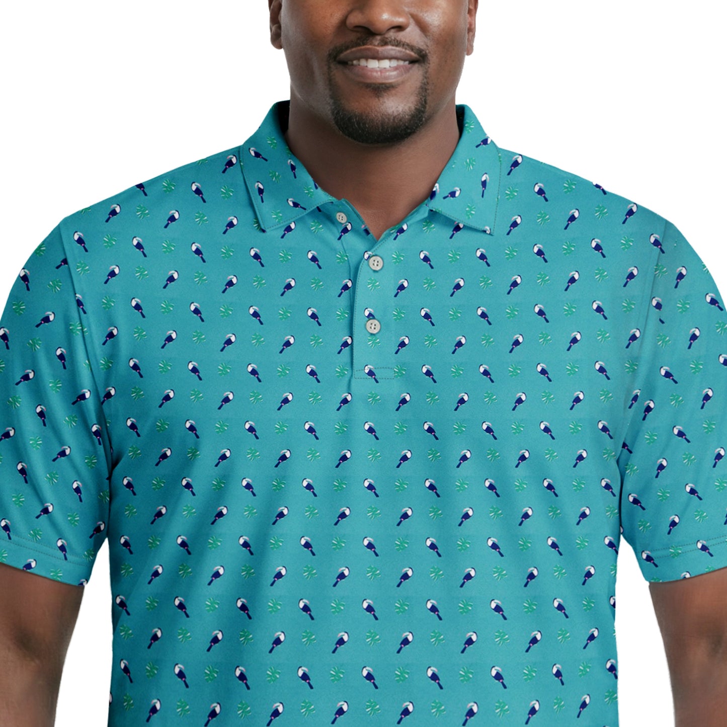 Izod BIG & TALL GOLF SWINGFLEX ELITE PRINTED POLO - TEAL