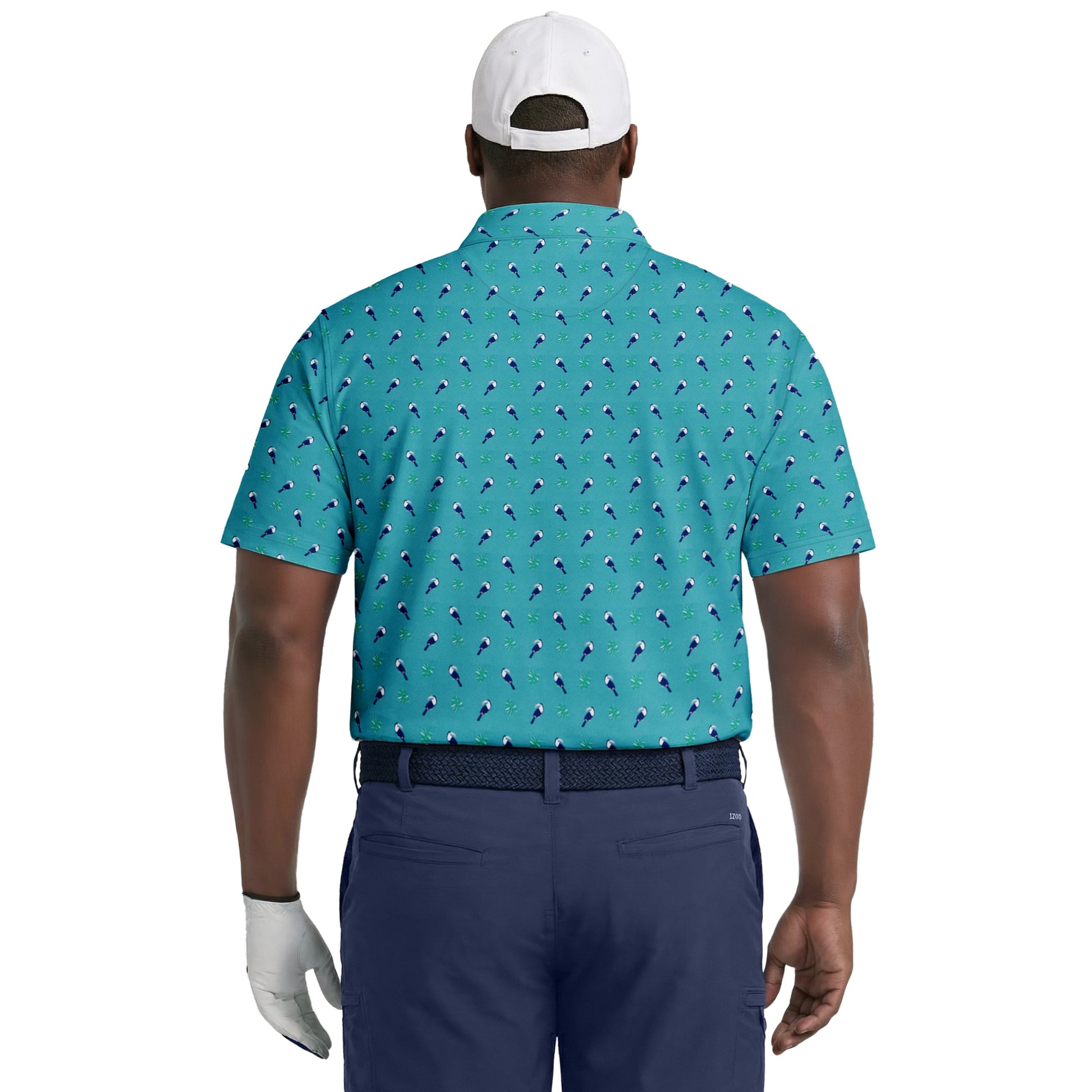 Izod BIG & TALL GOLF SWINGFLEX ELITE PRINTED POLO - TEAL