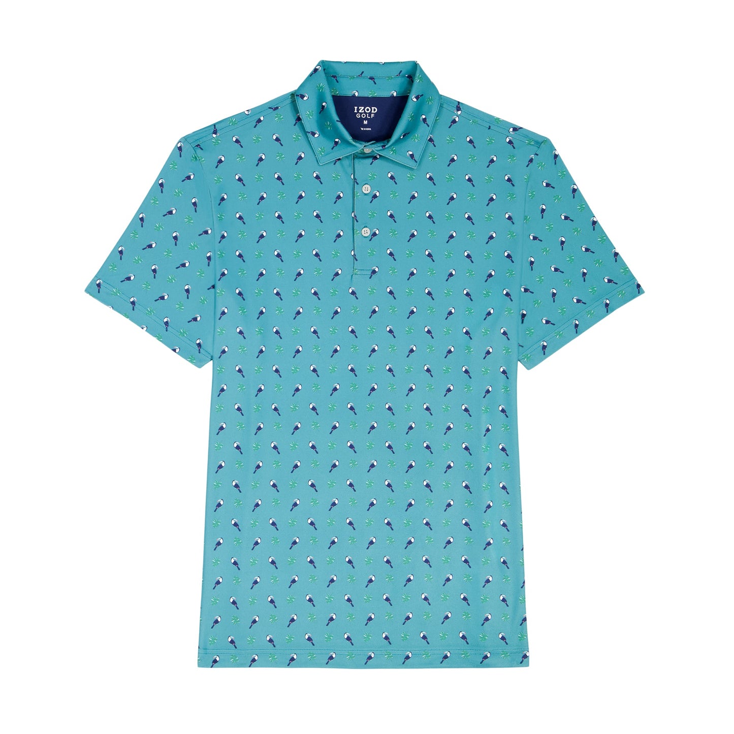 Izod BIG & TALL GOLF SWINGFLEX ELITE PRINTED POLO - TEAL