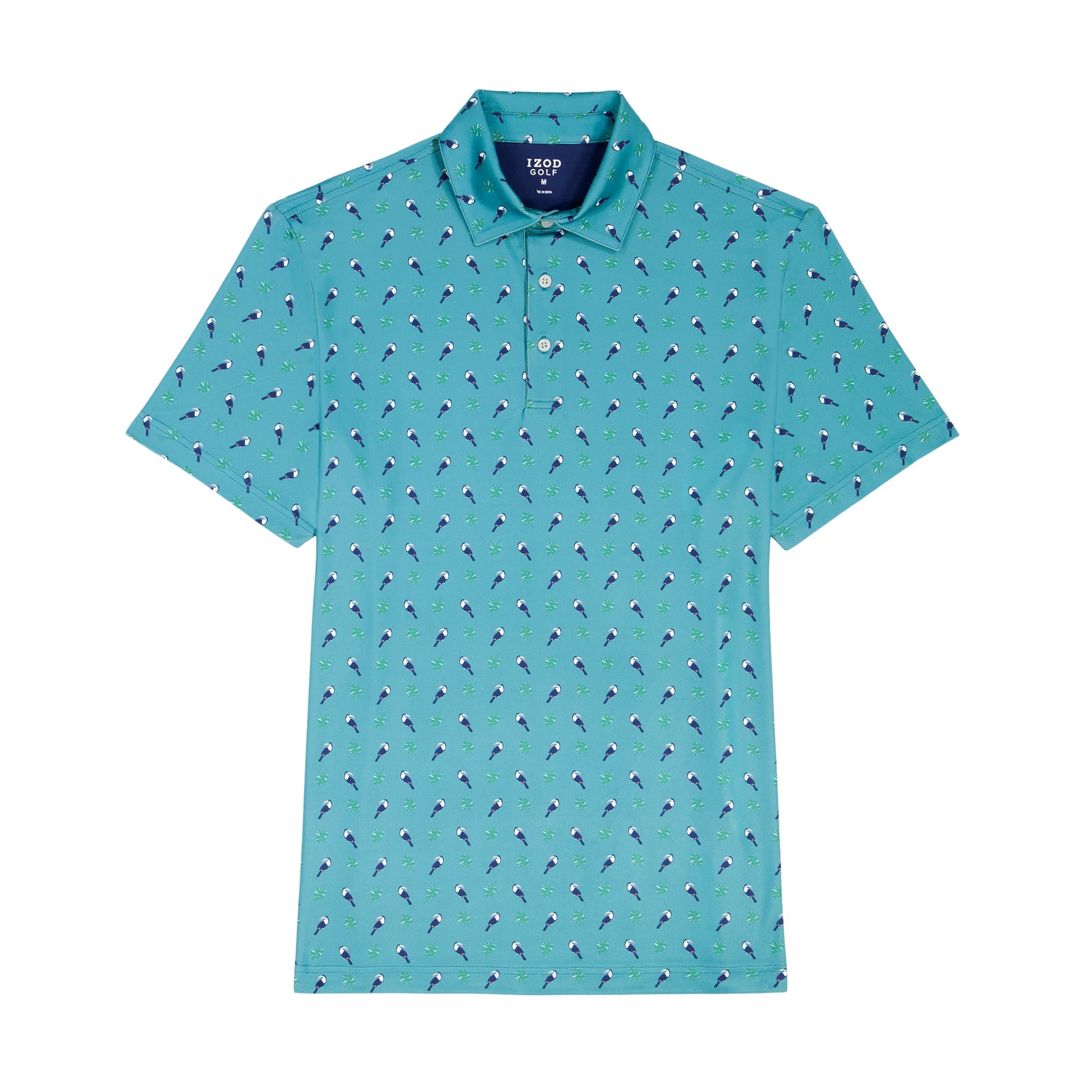 Izod BIG & TALL GOLF SWINGFLEX ELITE PRINTED POLO - TEAL