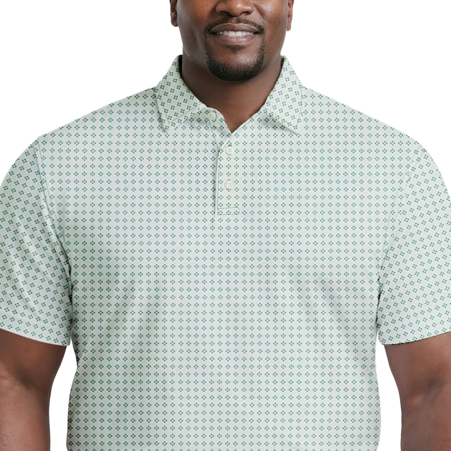 Izod BIG & TALL GOLF SWINGFLEX ELITE PRINTED POLO - WHITE