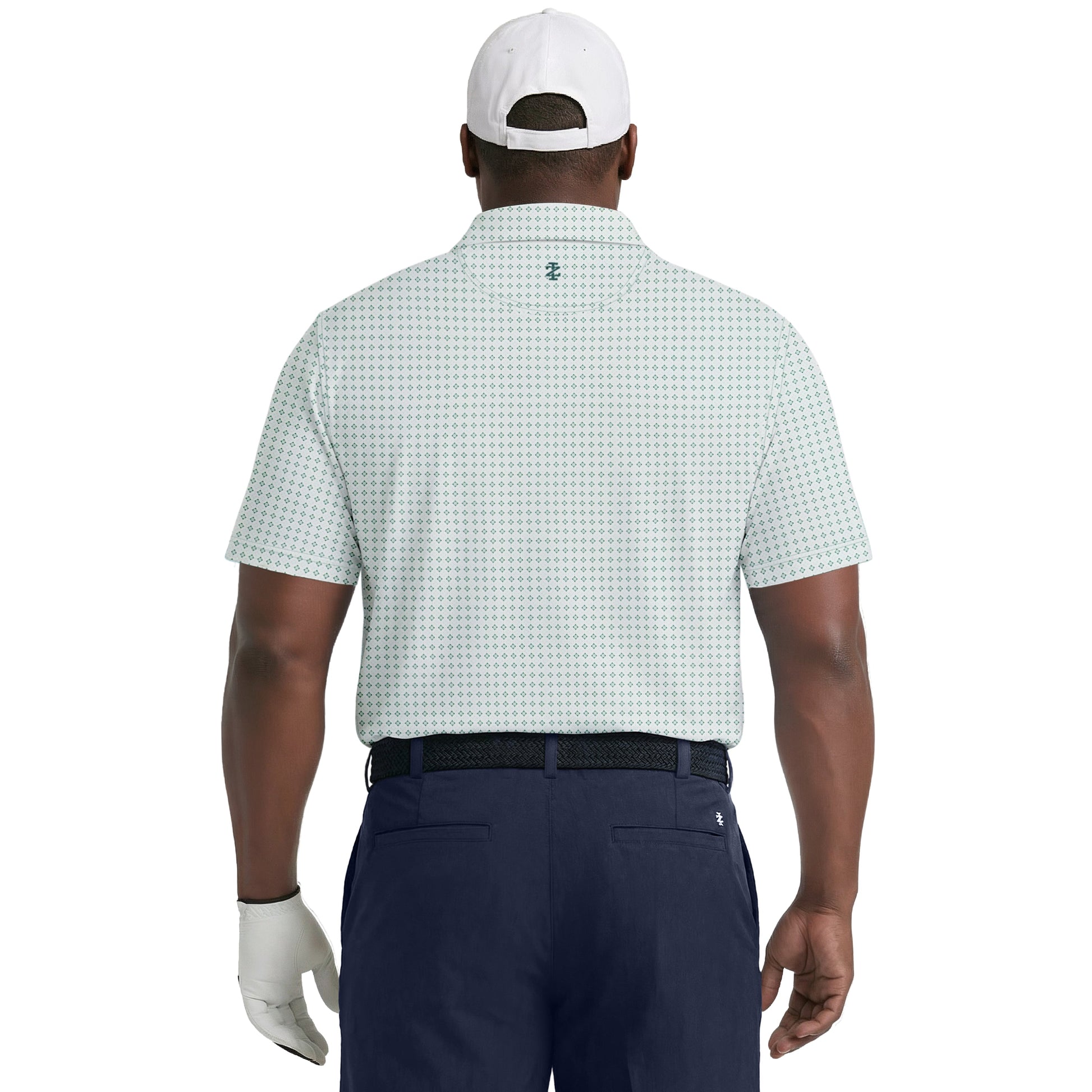Izod BIG & TALL GOLF SWINGFLEX ELITE PRINTED POLO - WHITE