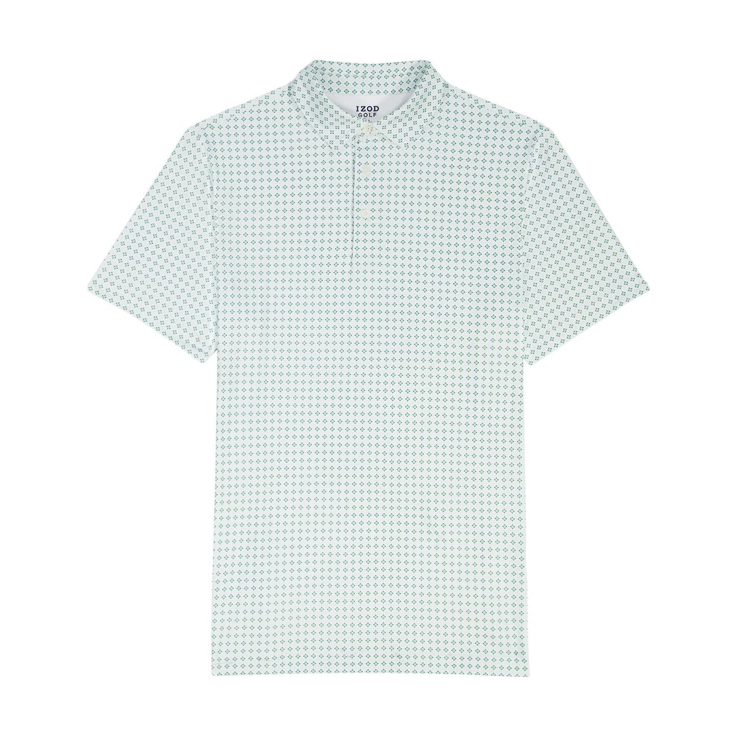 Izod BIG & TALL GOLF SWINGFLEX ELITE PRINTED POLO - WHITE