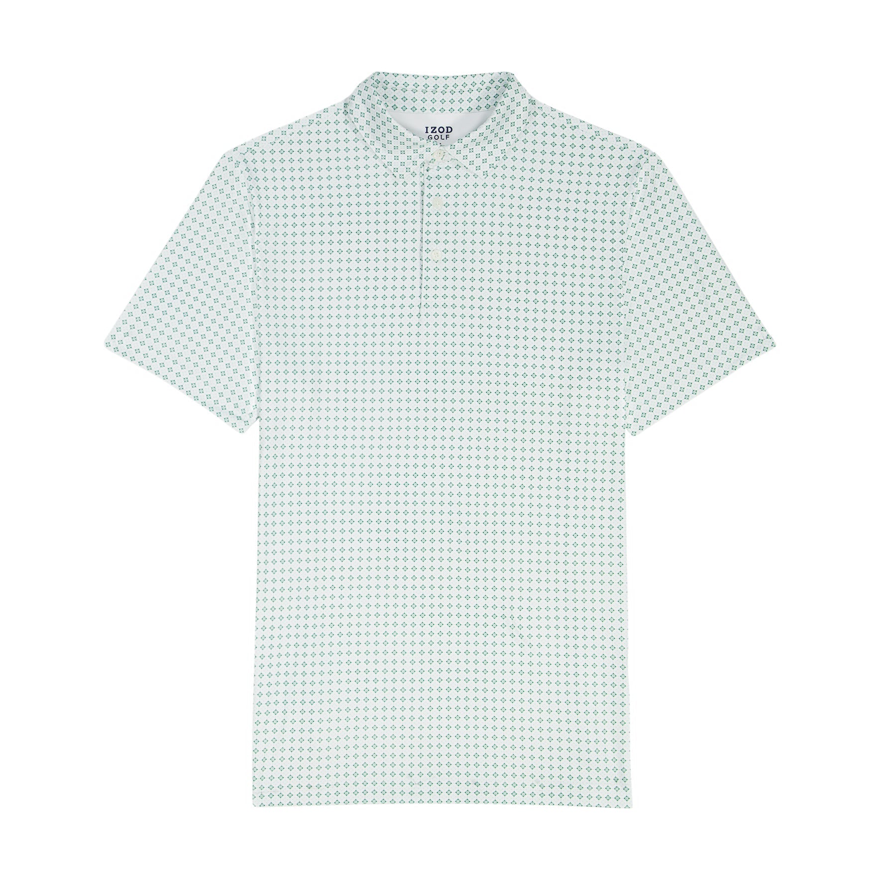 Izod BIG & TALL GOLF SWINGFLEX ELITE PRINTED POLO - WHITE