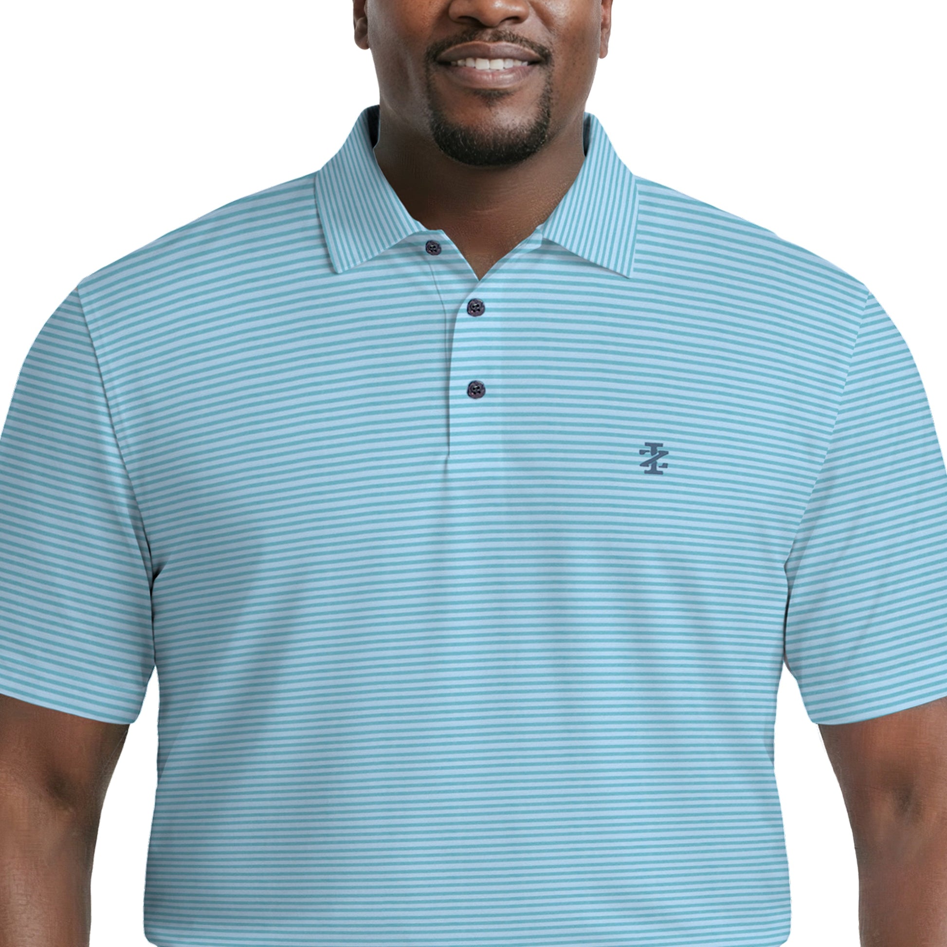 Izod BIG & TALL GOLF SWINGFLEX ELITE STRIPED POLO - TEAL