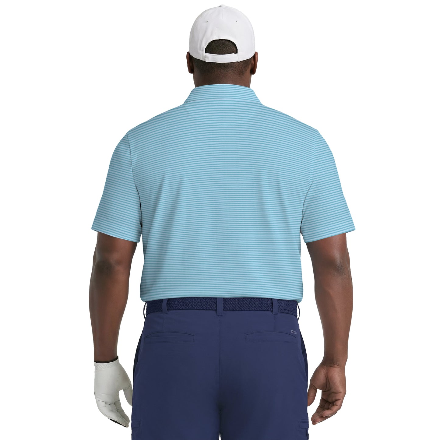 Izod BIG & TALL GOLF SWINGFLEX ELITE STRIPED POLO - TEAL