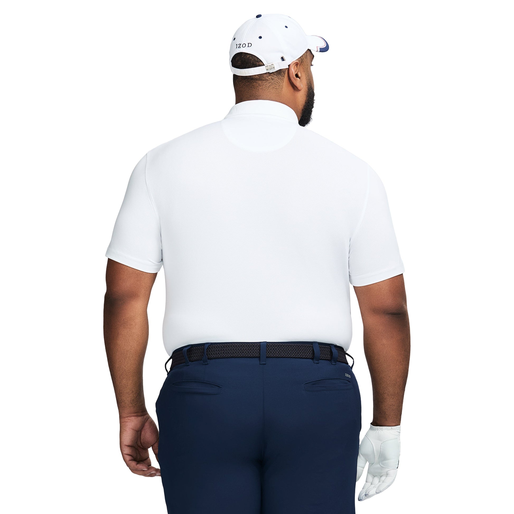 Izod Big & Tall Golf Swingflex Mesh Polo - Bright White