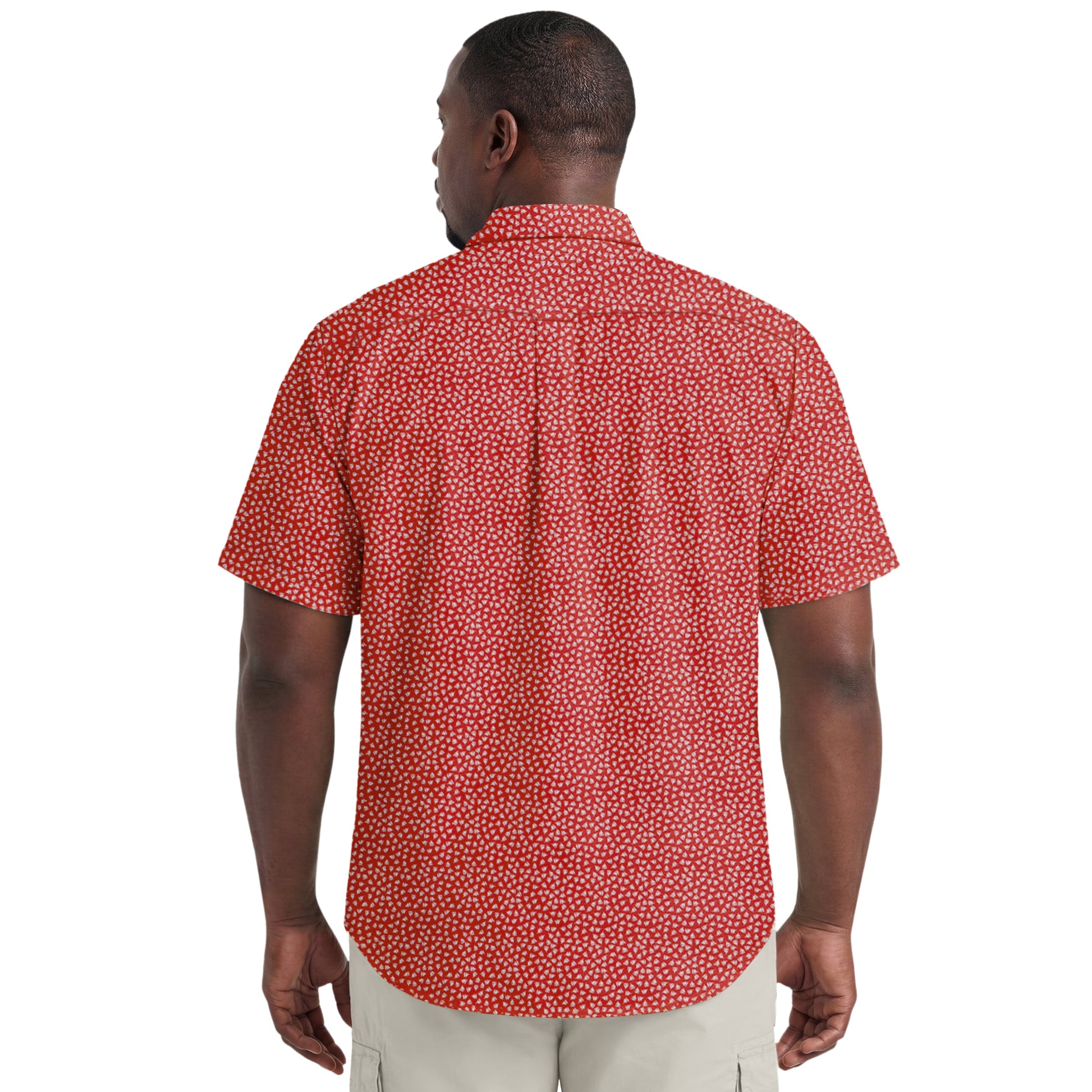 Izod BIG & TALL BREEZE S/S PRINTED BUTTON-DOWN SHIRT - SALTWATER RED