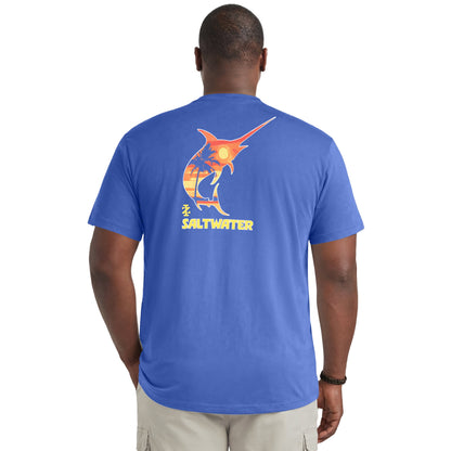 Izod BIG & TALL SALTWATER FISHING GEAR S/S GRAPHIC TEE - TRUE NAVY