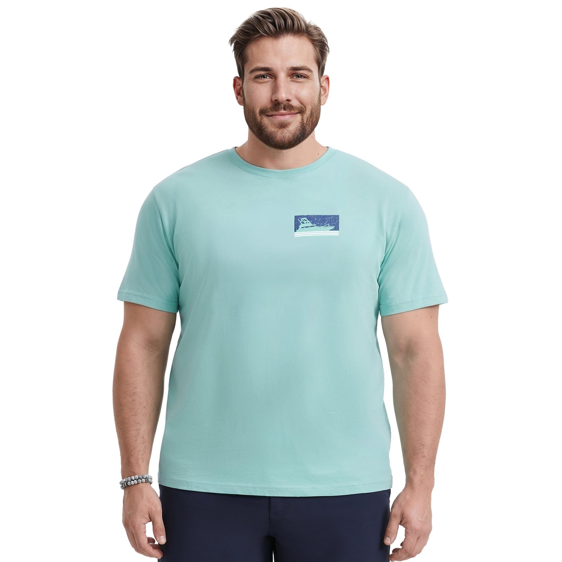 Izod BIG & TALL SALTWATER S/S GRAPHIC TEE - AGATE GREEN