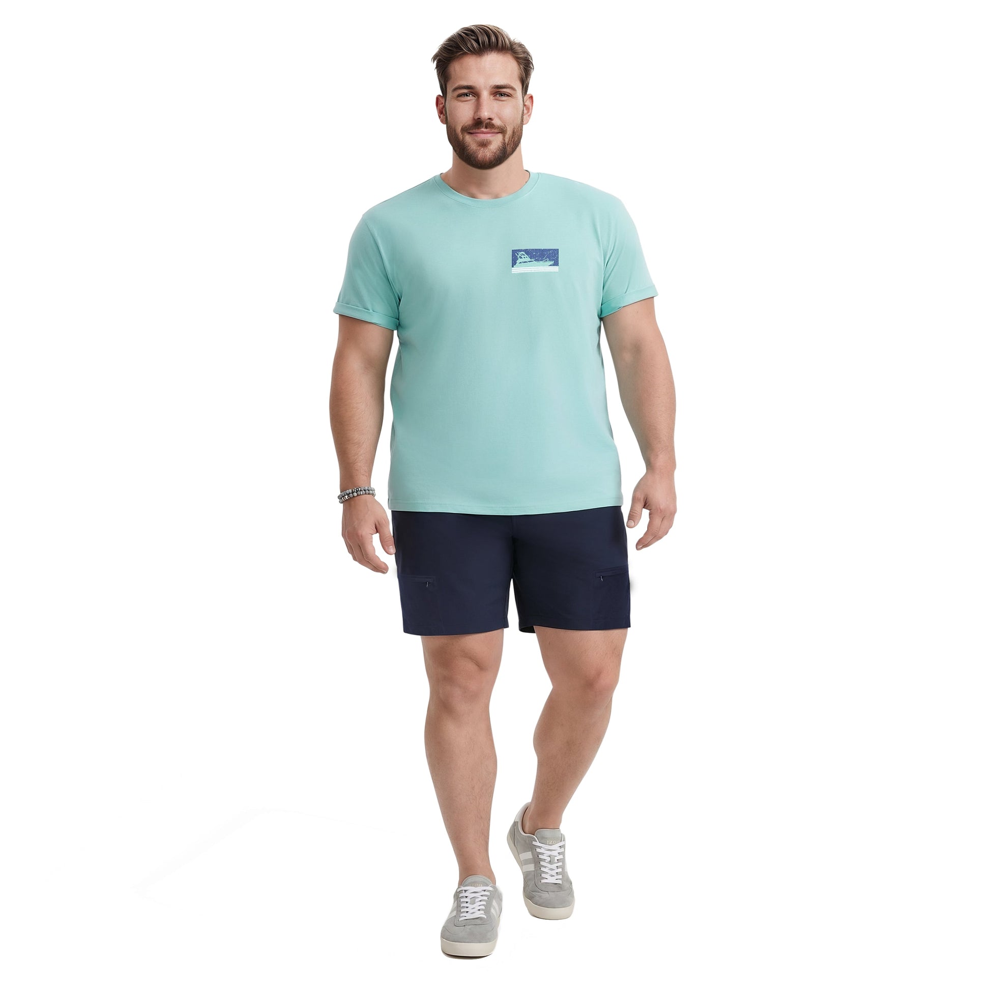 Izod BIG & TALL SALTWATER S/S GRAPHIC TEE - AGATE GREEN