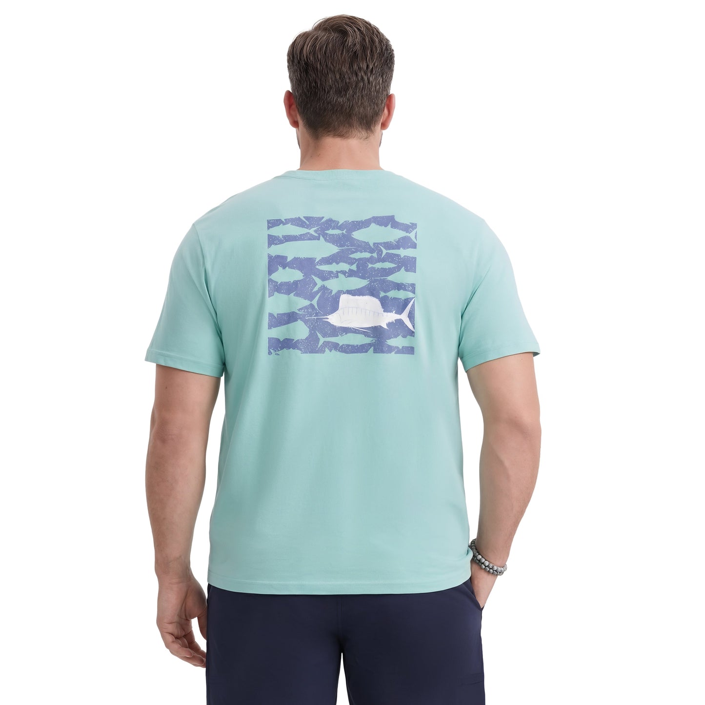 Izod BIG & TALL SALTWATER S/S GRAPHIC TEE - AGATE GREEN