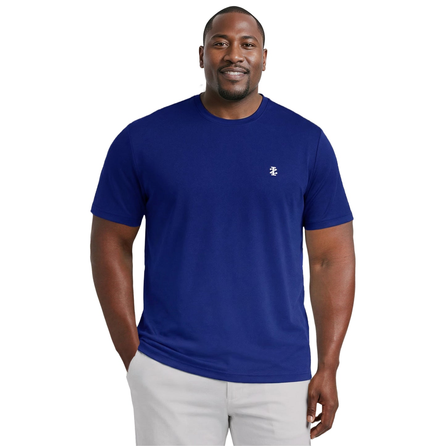 Izod BIG & TALL SALTWATER FISHING GEAR S/S GRAPHIC TEE - MEDIEVAL BLUE