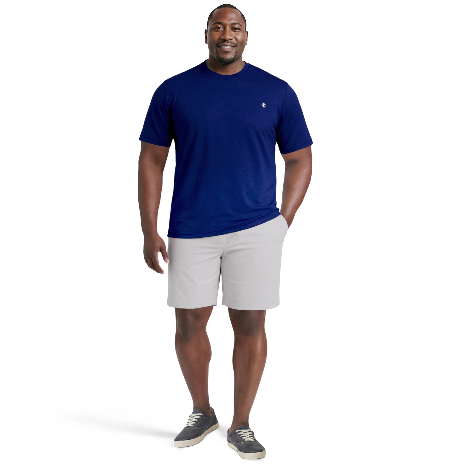 Izod BIG & TALL SALTWATER FISHING GEAR S/S GRAPHIC TEE - MEDIEVAL BLUE
