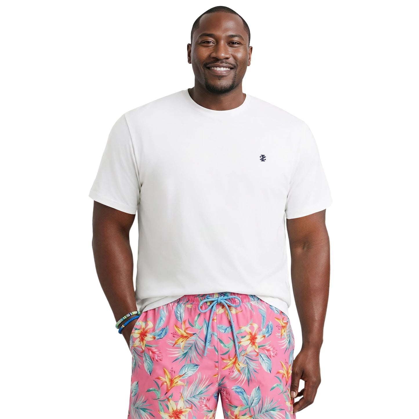 Izod BIG & TALL SALTWATER FISHING GEAR S/S GRAPHIC TEE - BRIGHT WHITE