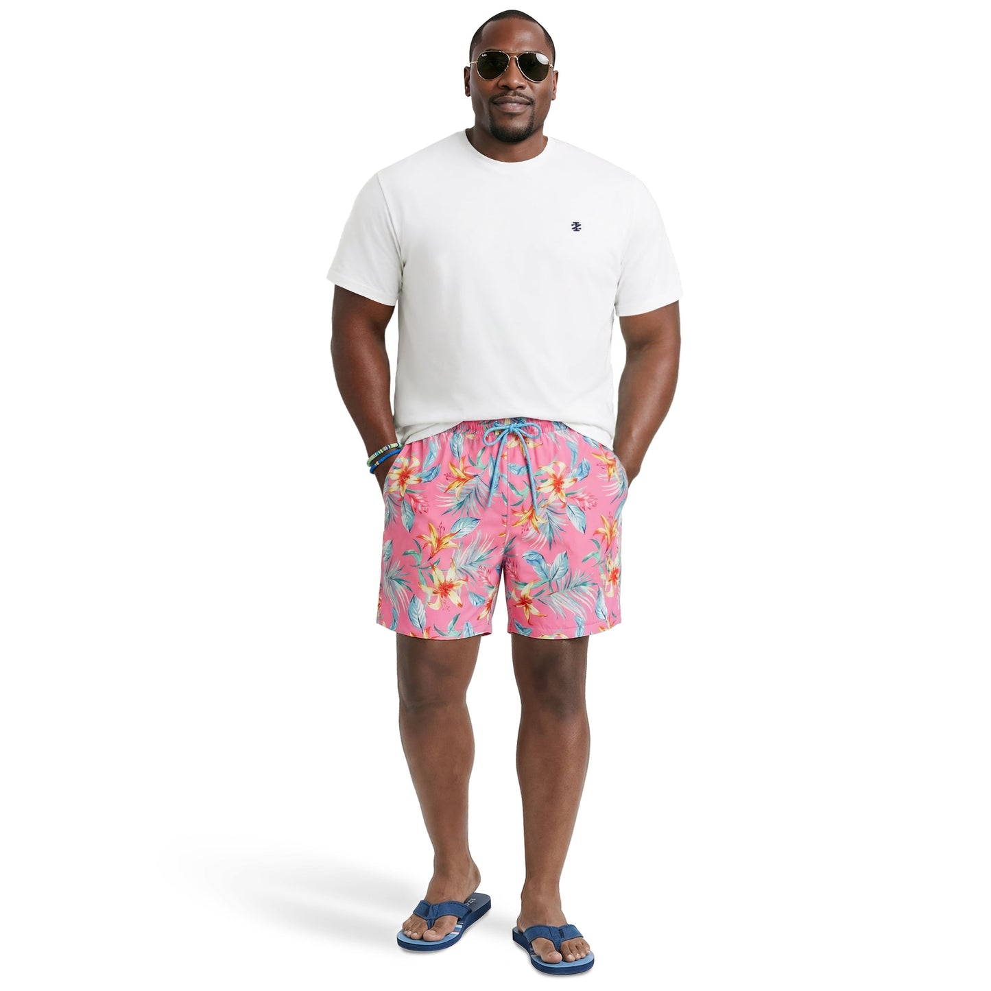 Izod BIG & TALL SALTWATER FISHING GEAR S/S GRAPHIC TEE - BRIGHT WHITE