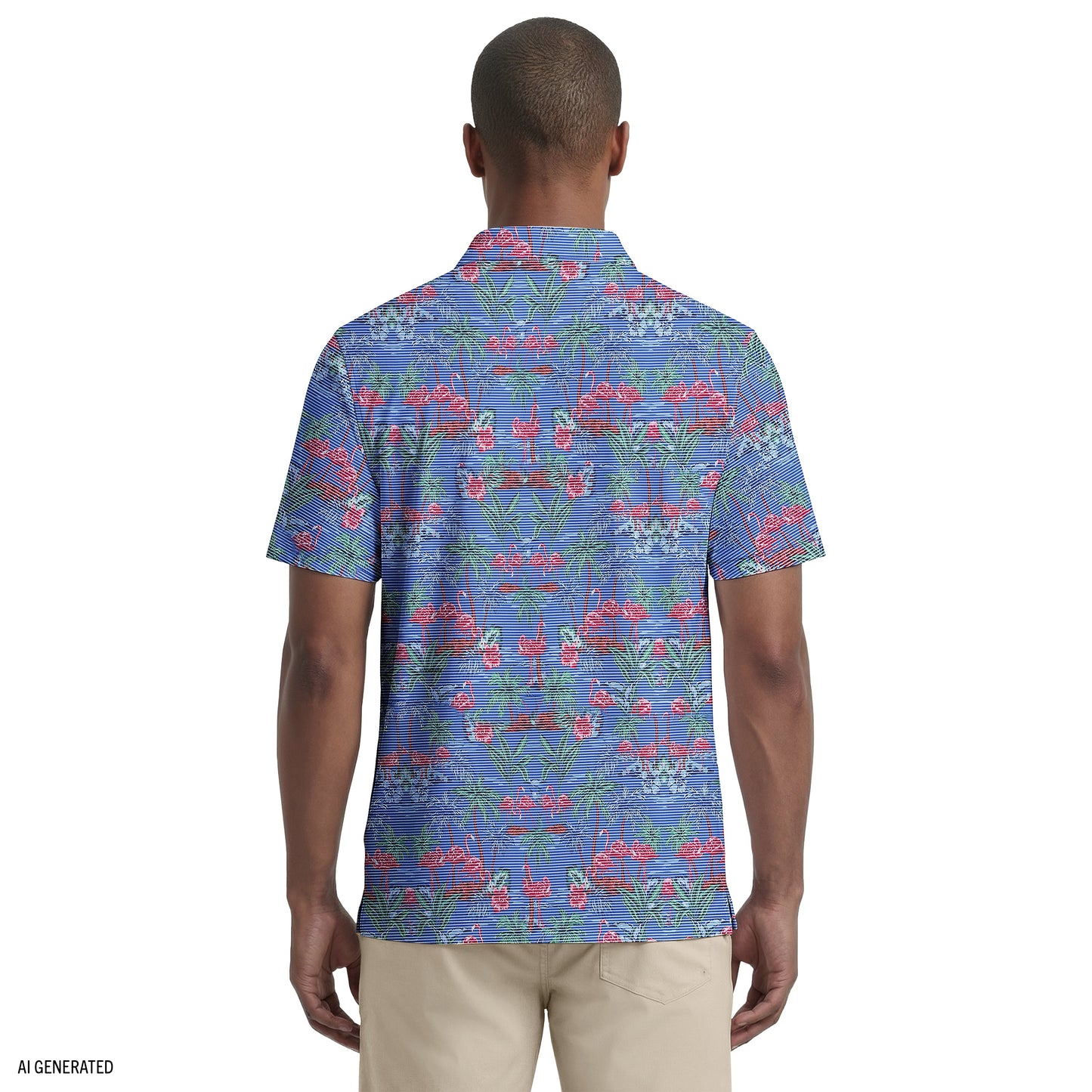 Izod SUNSHIELD PERFORMANCE S/S PRINTED POLO - VALLARTA BLUE