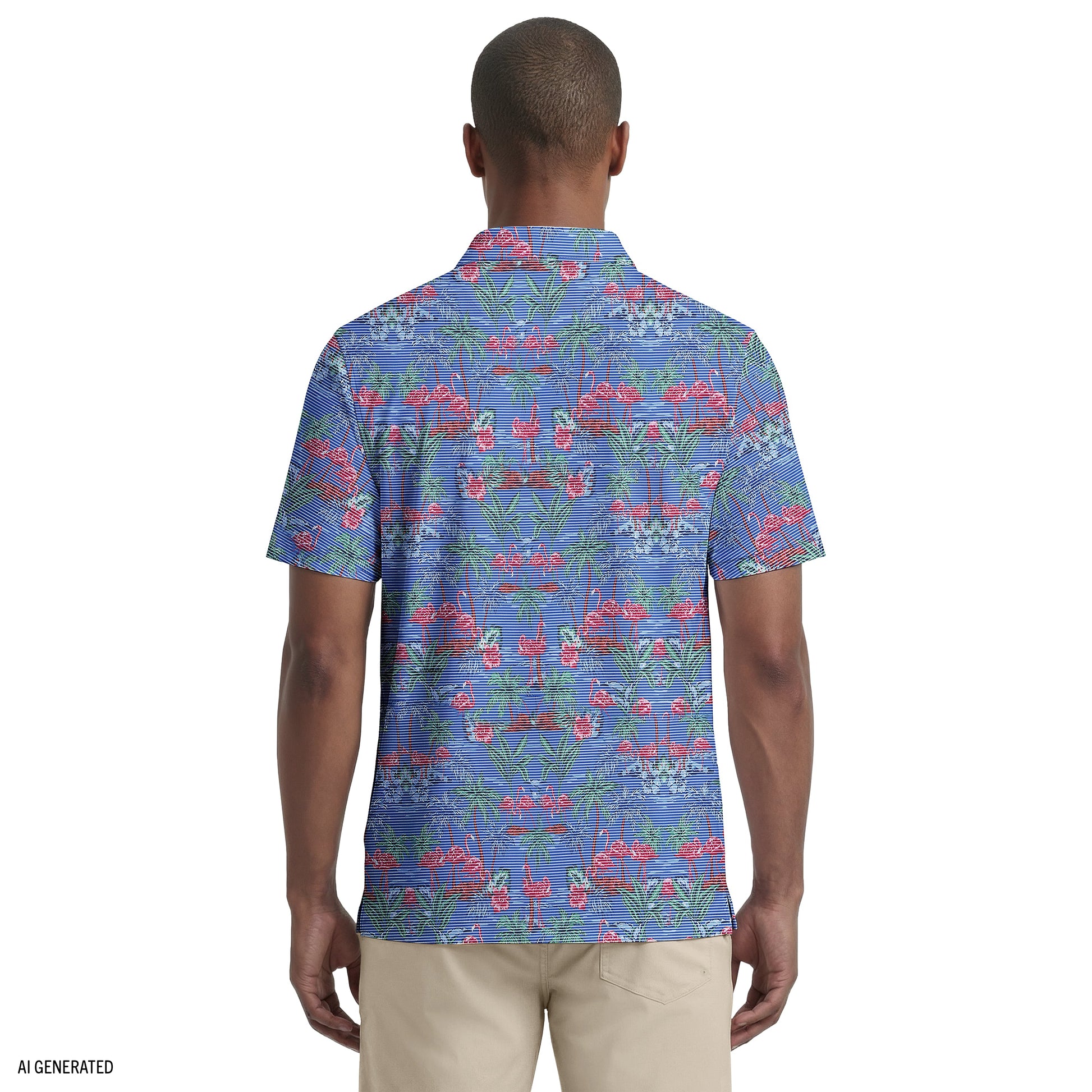Izod SUNSHIELD PERFORMANCE S/S PRINTED POLO - VALLARTA BLUE