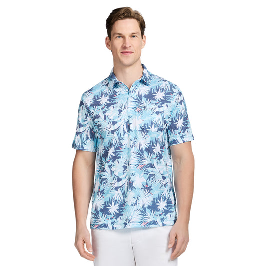 Izod SUNSHIELD PERFORMANCE S/S PRINTED POLO - AQUARIUS