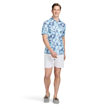 Izod SUNSHIELD PERFORMANCE S/S PRINTED POLO - AQUARIUS