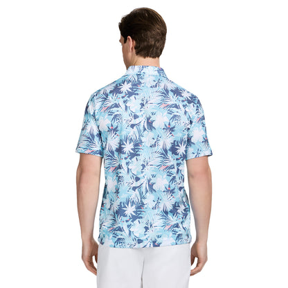 Izod SUNSHIELD PERFORMANCE S/S PRINTED POLO - AQUARIUS