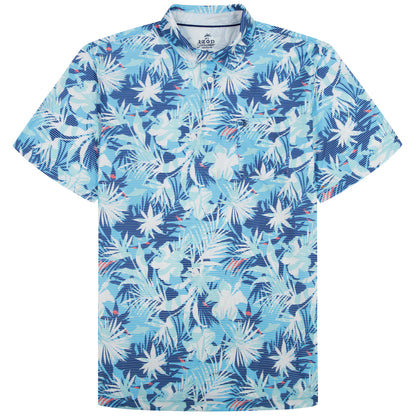 Izod SUNSHIELD PERFORMANCE S/S PRINTED POLO - AQUARIUS