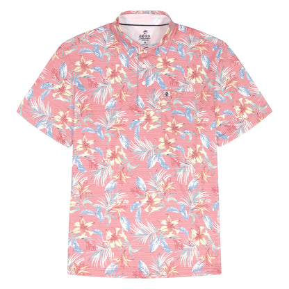 Izod SUNSHIELD PERFORMANCE S/S PRINTED POLO - ROSE OF SHARON