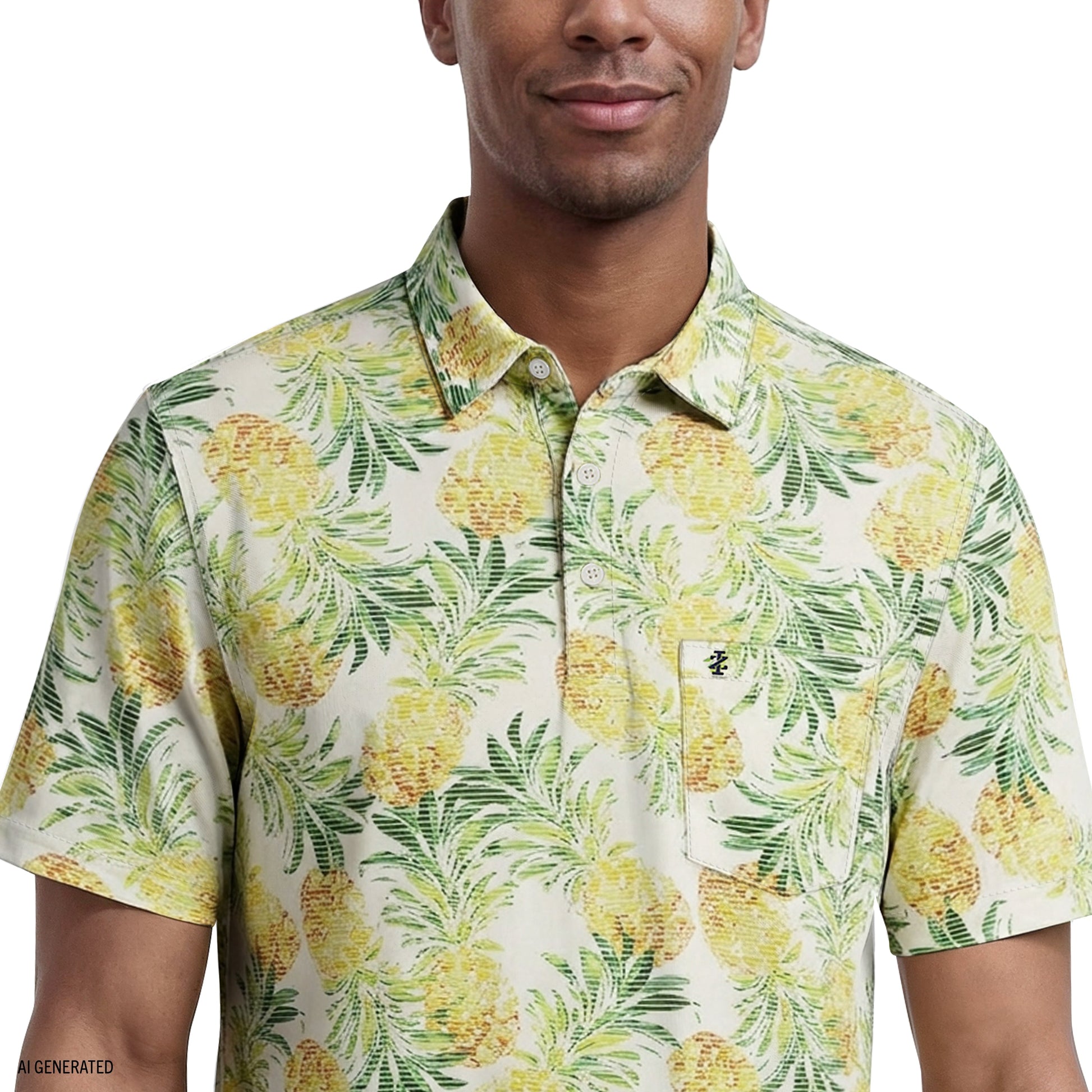 Izod SUNSHIELD PERFORMANCE S/S PRINTED POLO - LEMON DROP