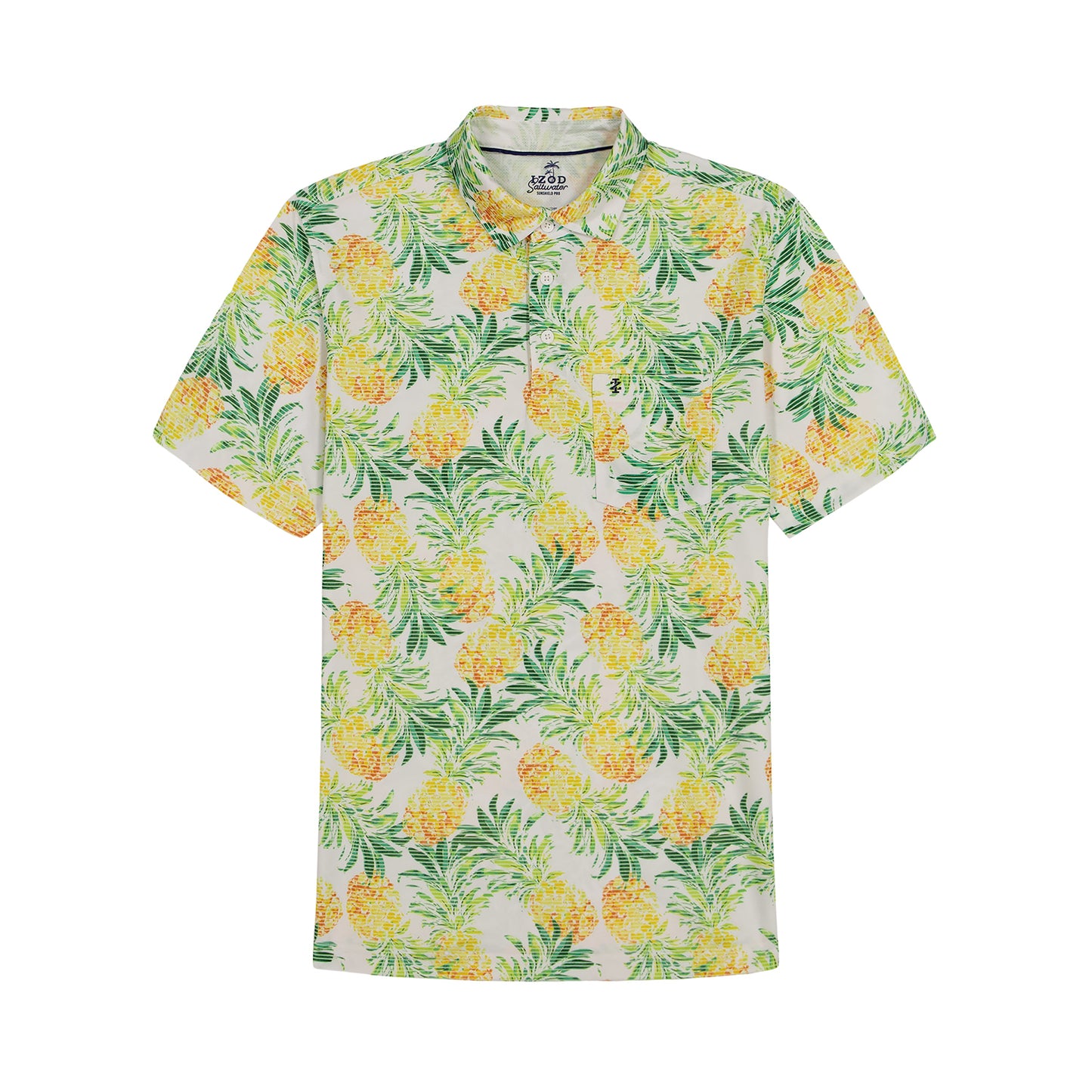 Izod SUNSHIELD PERFORMANCE S/S PRINTED POLO - LEMON DROP