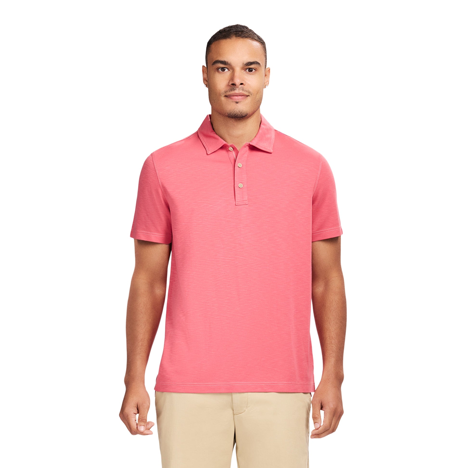 Izod DOCKSIDE S/S SLUB POLO - HOLLY BERRY