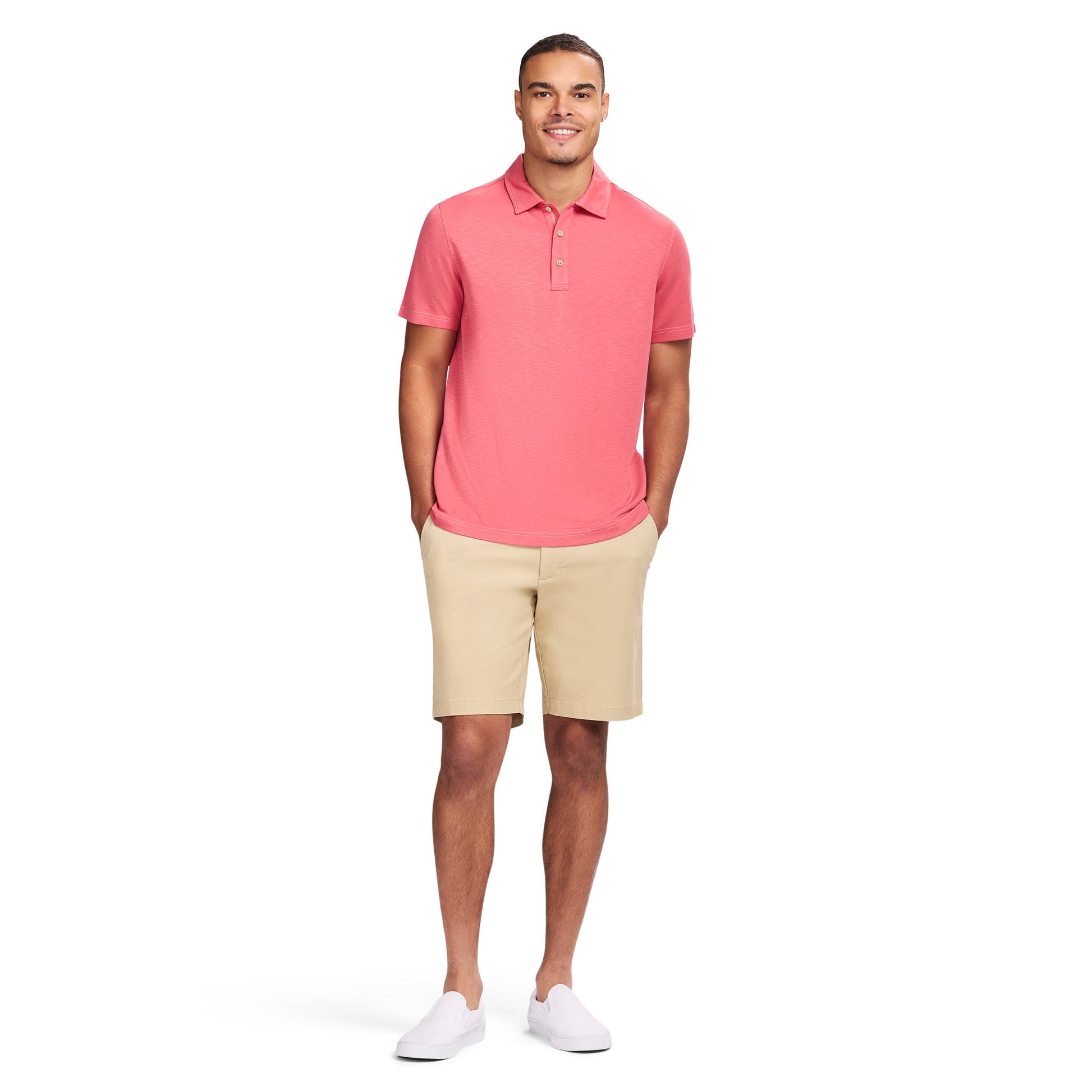 Izod DOCKSIDE S/S SLUB POLO - HOLLY BERRY