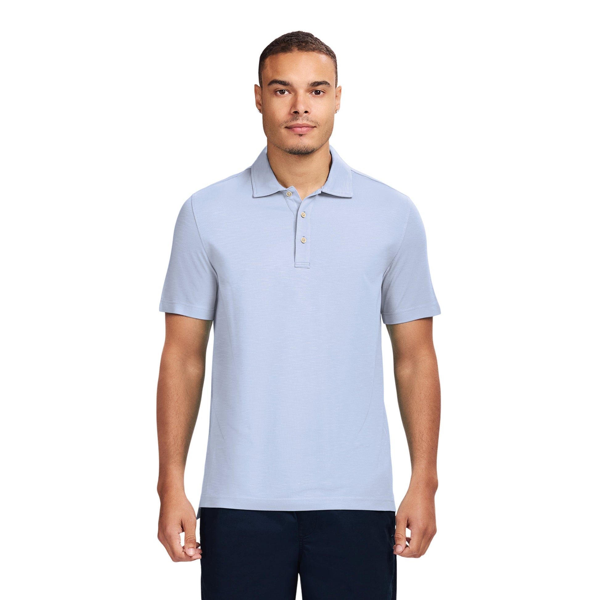 Izod DOCKSIDE S/S SLUB POLO - CHAMBRAY BLUE