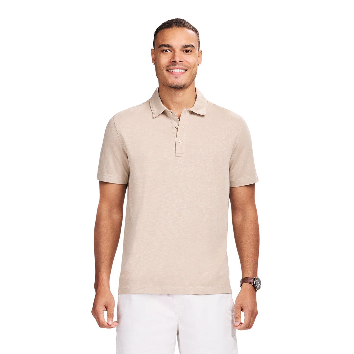 Izod DOCKSIDE S/S SLUB POLO - CROCKERY