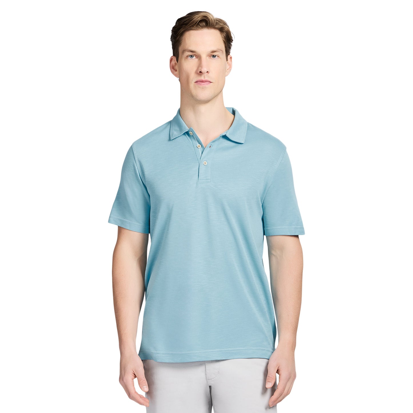 Izod DOCKSIDE S/S SLUB POLO - MILKY BLUE