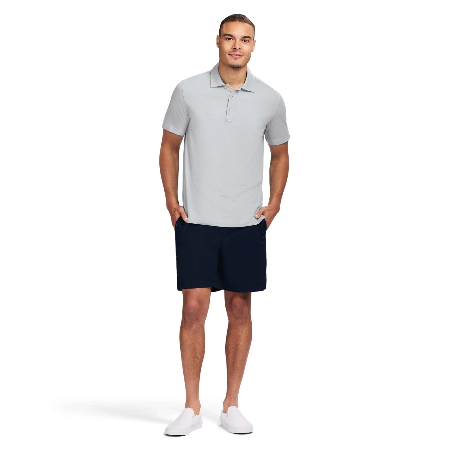 Izod DOCKSIDE S/S SLUB POLO - HARBOR MIST