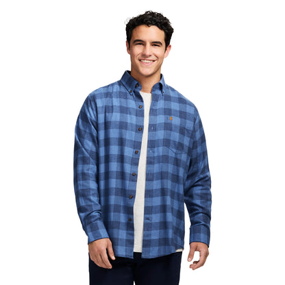 Izod Stratton Flannel Long Sleeve Button Down Shirt - Bright Cobalt