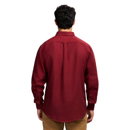 Izod Stratton Flannel Long Sleeve Button Down Shirt - Sundried Tomato