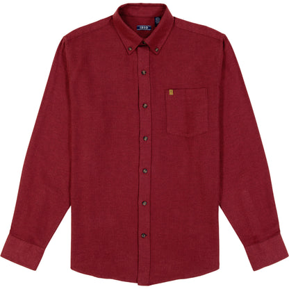 Izod Stratton Flannel Long Sleeve Button Down Shirt - Sundried Tomato